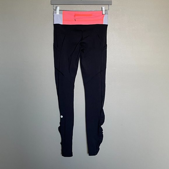 Lululemon Athletica Speed Tight black and coral full length size 4 - Picture 5 of 12